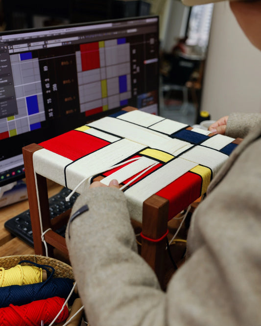 Handwoven “Piet Mondrian” Side Table Type A