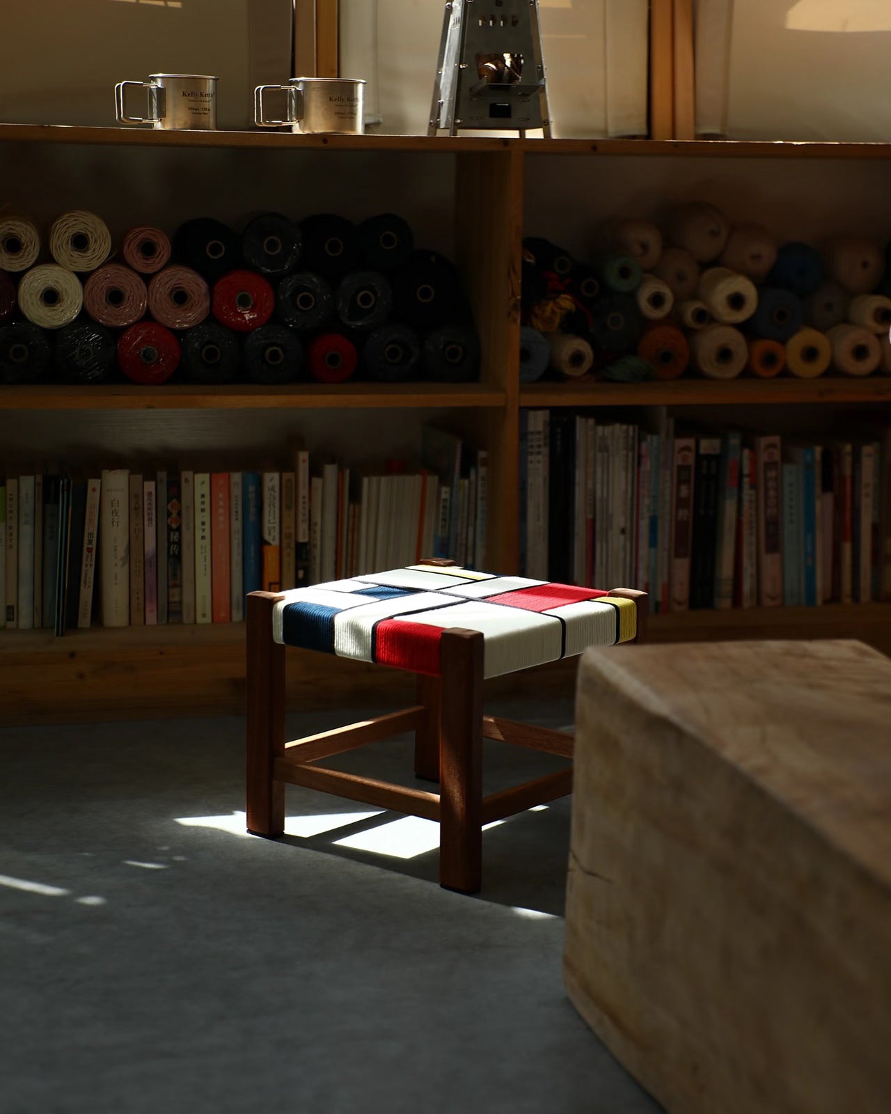 Handwoven “Piet Mondrian” Side Table Type A