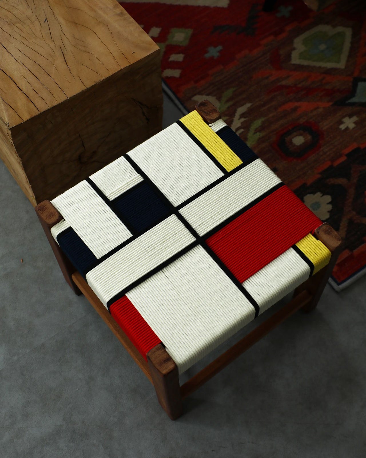 Handwoven “Piet Mondrian” Side Table Type A