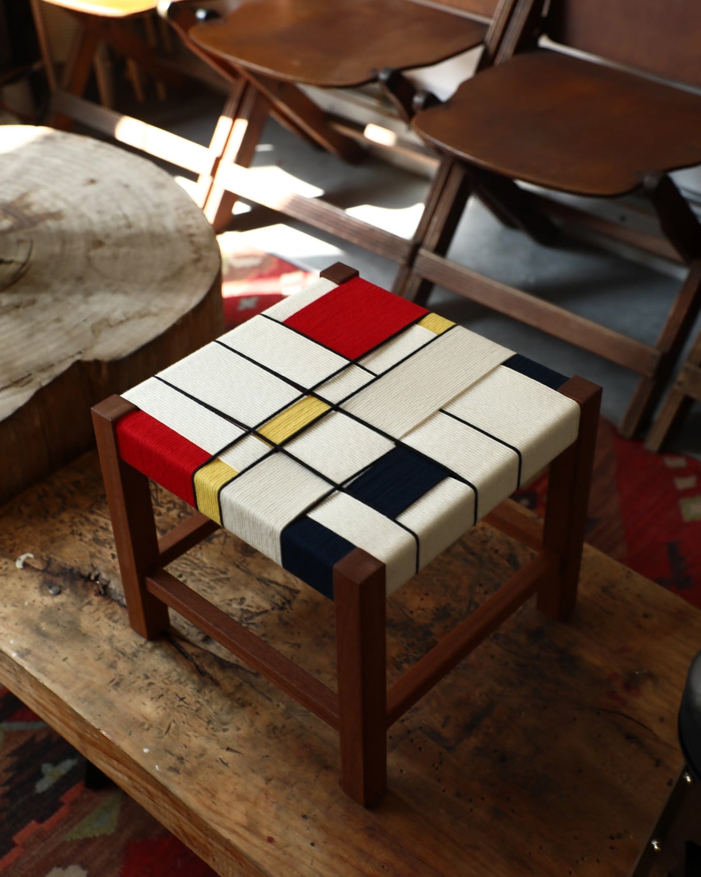 Handwoven “Piet Mondrian” Side Table Type B
