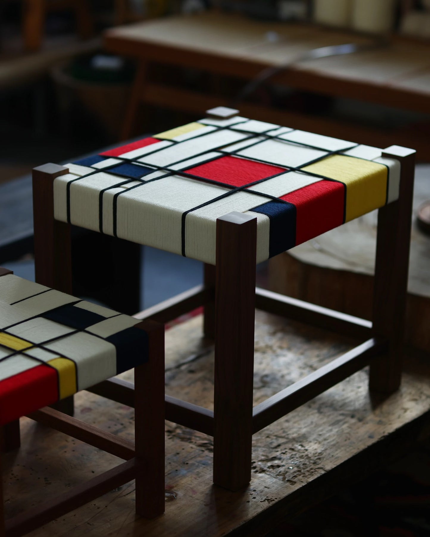 Handwoven “Piet Mondrian” Side Table Type C