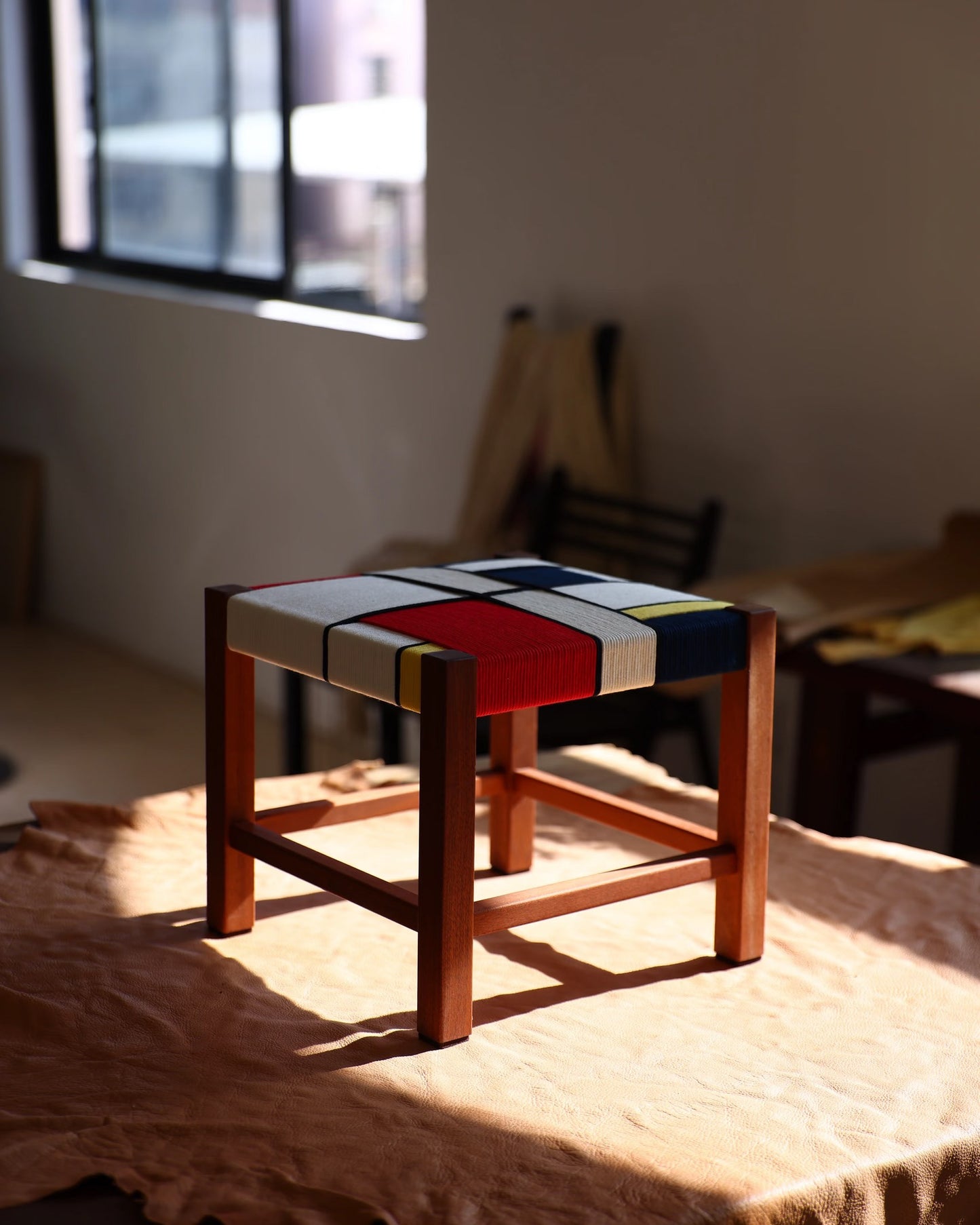 Handwoven “Piet Mondrian” Side Table Type A