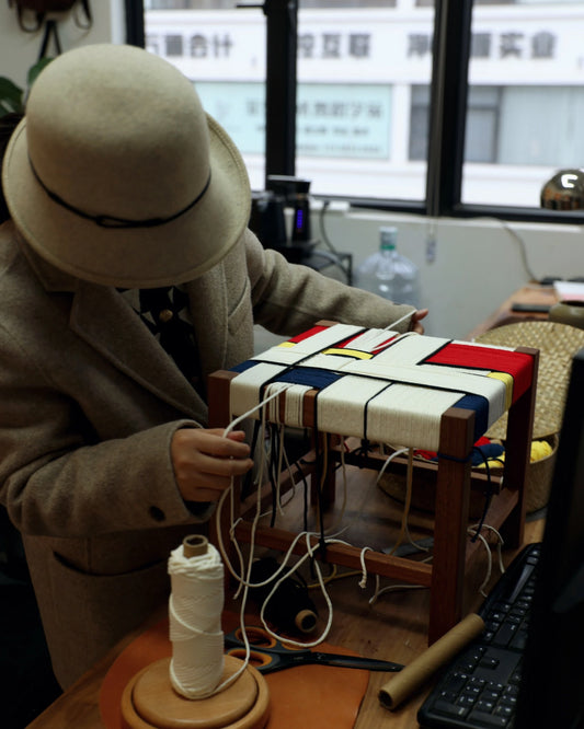 Handwoven “Piet Mondrian” Side Table Type B