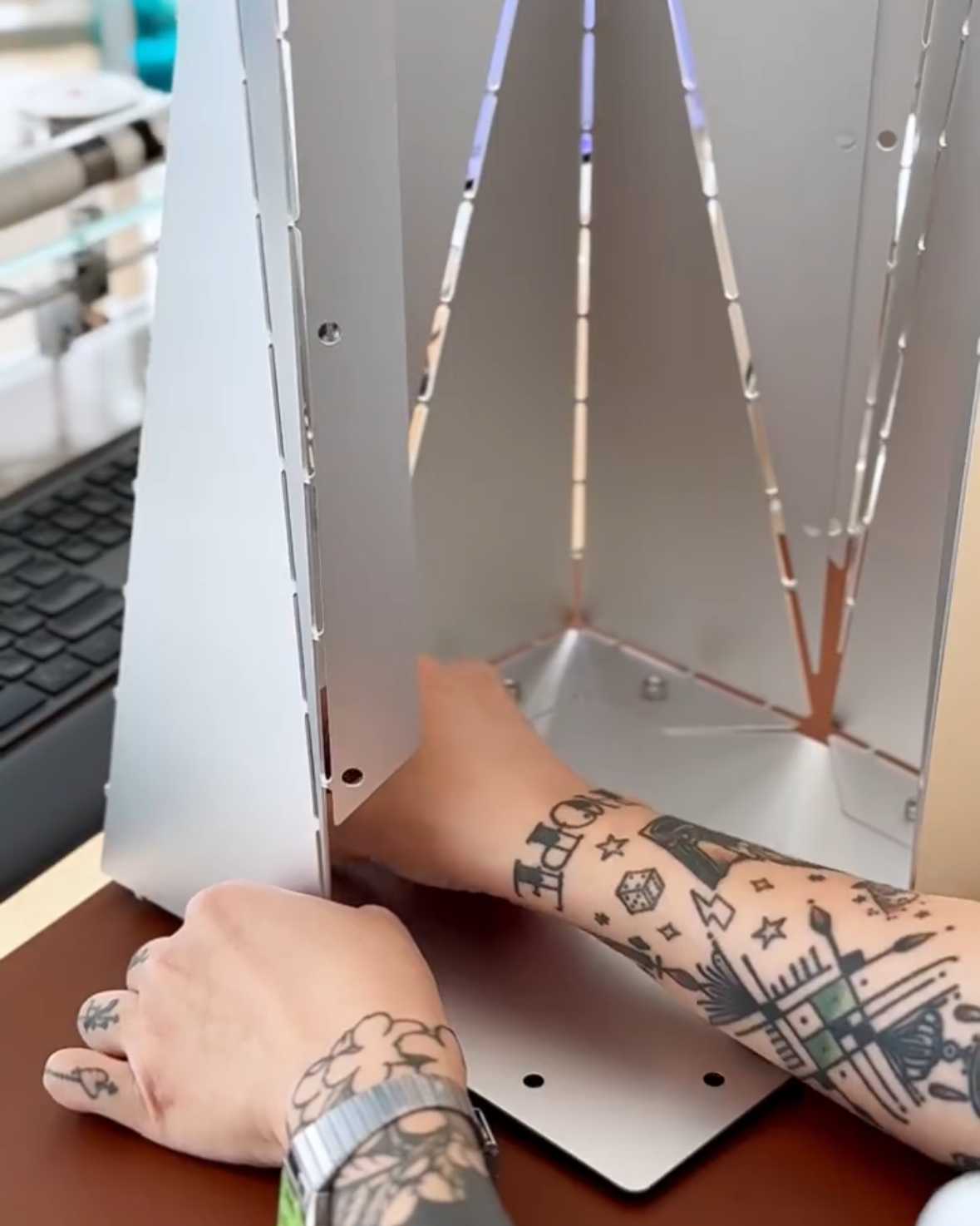Origami Aluminum Side Table