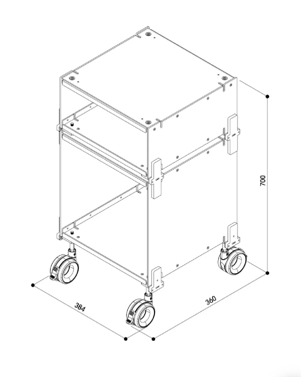 Modular Aluminum Rolling Cabinet
