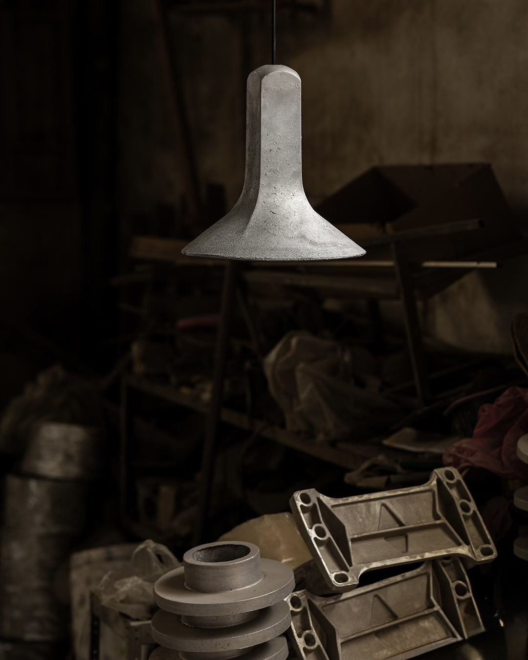 Handmade Cast Aluminum Pendant