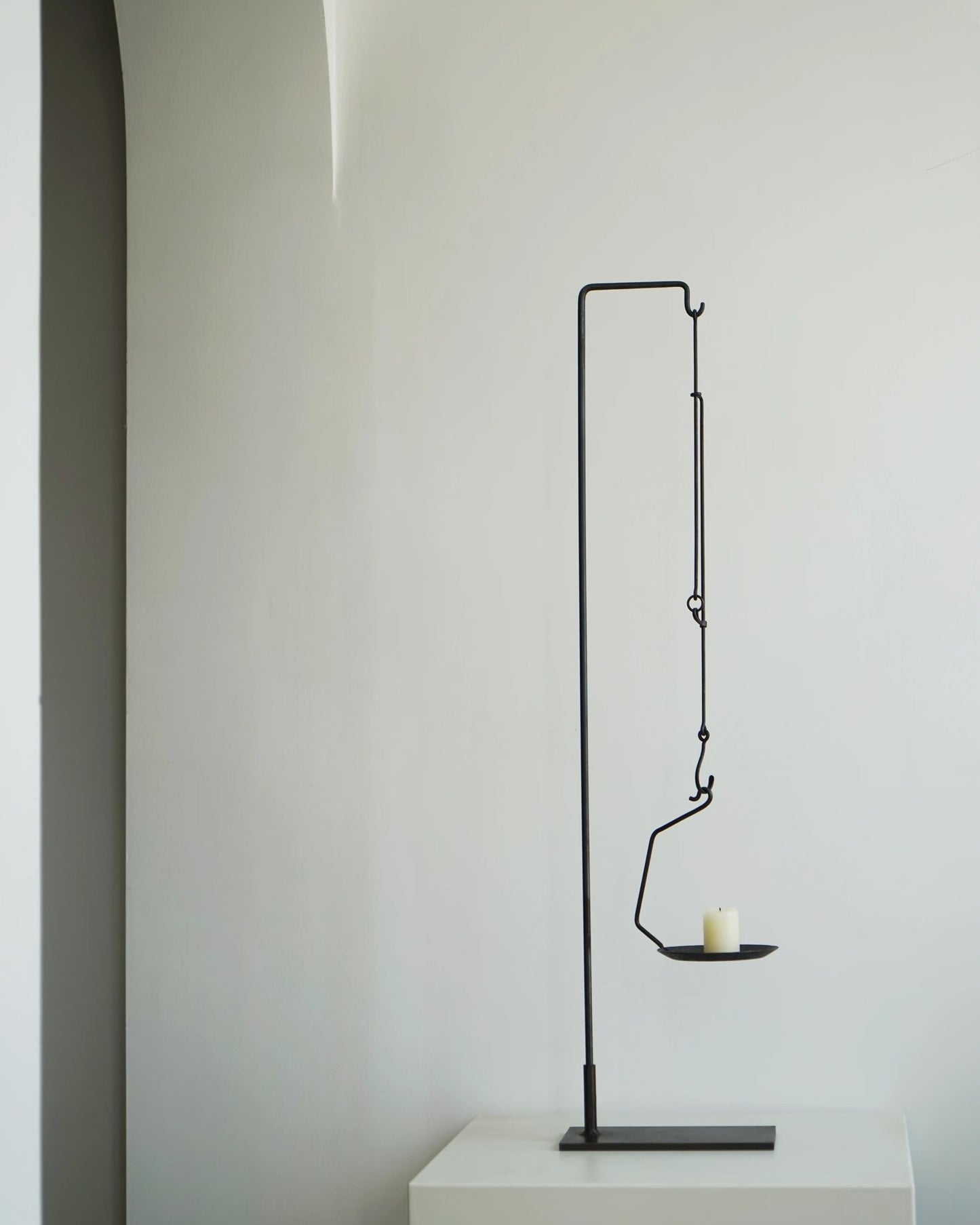 Hand-Forged Wrought Iron Hanging Candle Holder