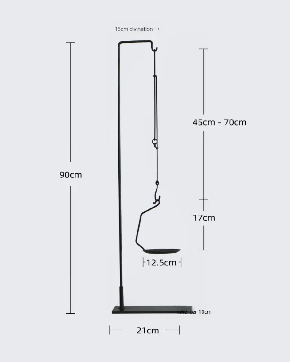 Hand-Forged Wrought Iron Hanging Candle Holder