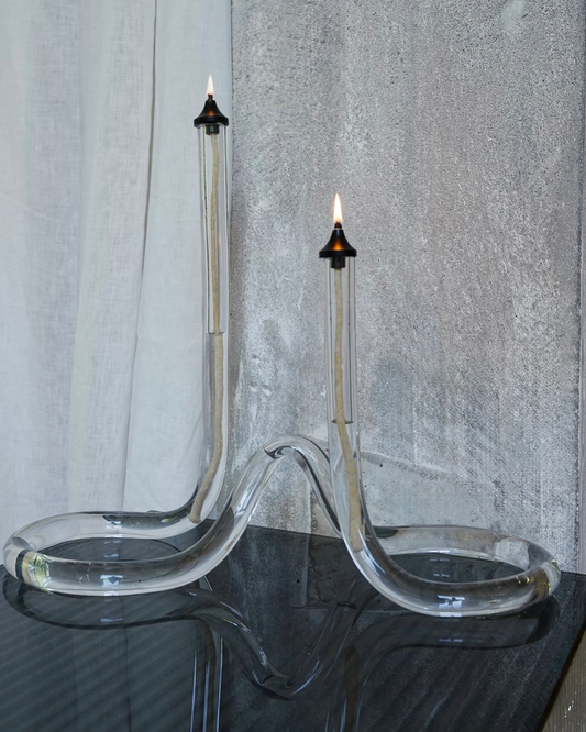 Handblown Glass Oil Lamp