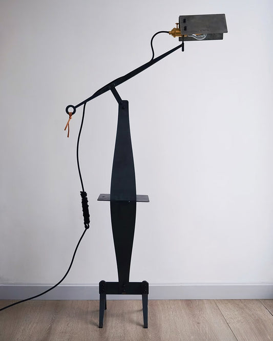 Hand-Forged Wrought Iron Floor Lamp