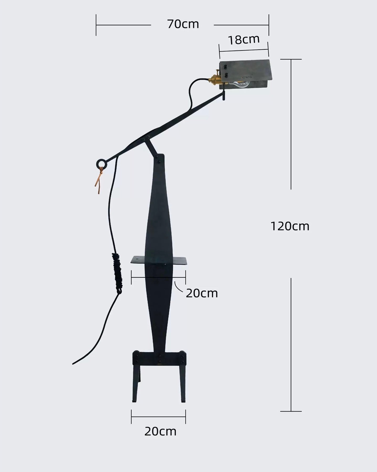 Hand-Forged Wrought Iron Floor Lamp
